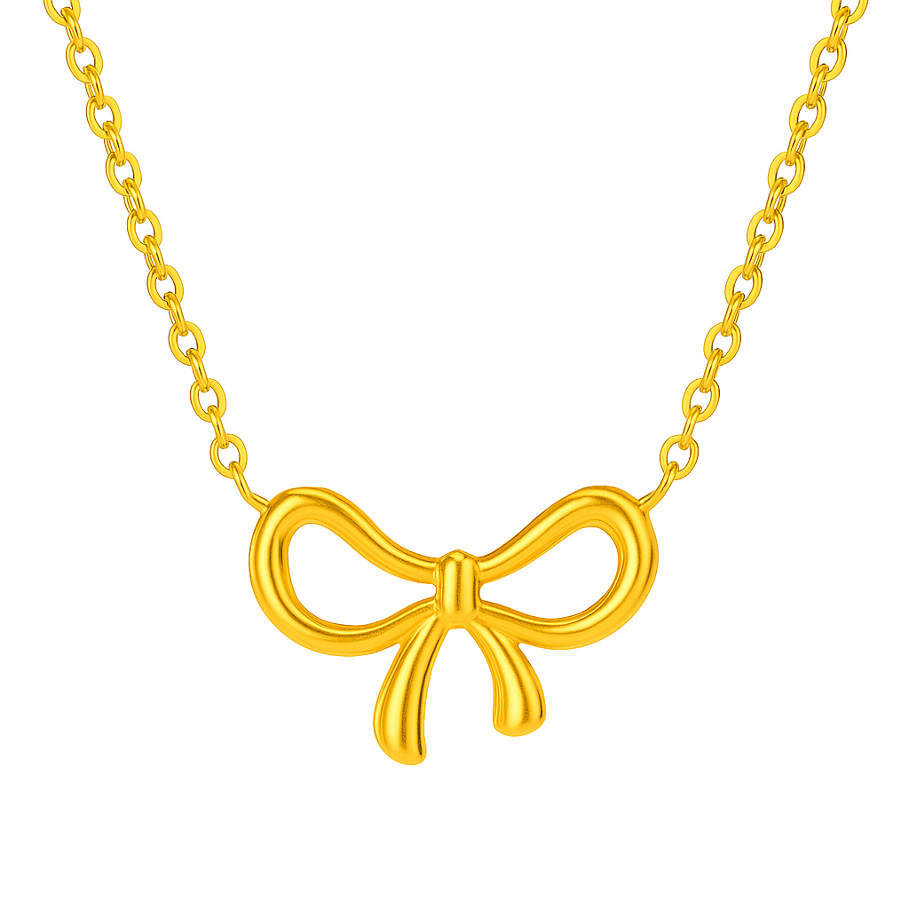 Elegant Bow Pendant Necklace-0