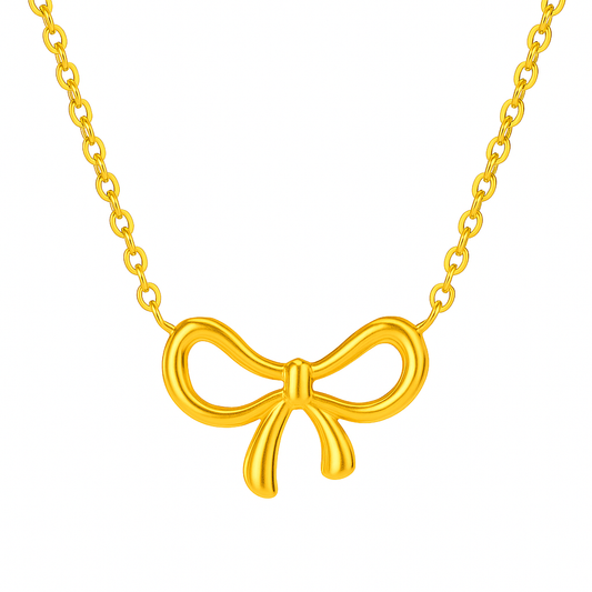 Elegant Bow Pendant Necklace-0