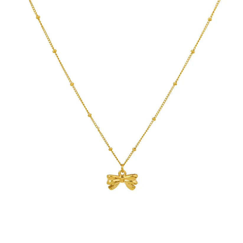 Dainty Bow Pendant Necklace-0