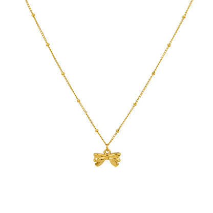 Dainty Bow Pendant Necklace-0