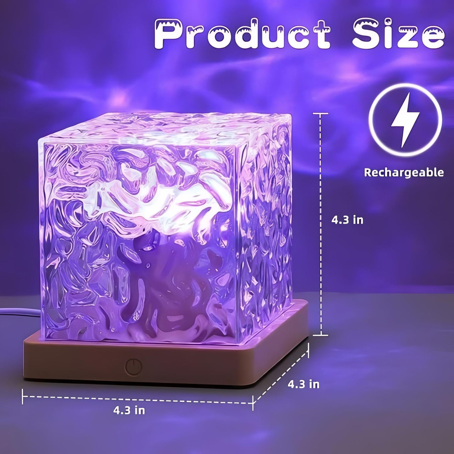 Dreamy Water Ripples - Night Light Lamp with Rotation