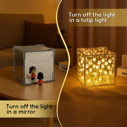 Tulip Mirror Lamp – Elegant Multicolor Desk Light 🌷