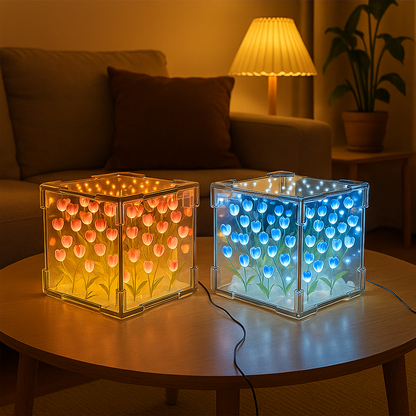 Tulip Mirror Lamp – Elegant Multicolor Desk Light 🌷