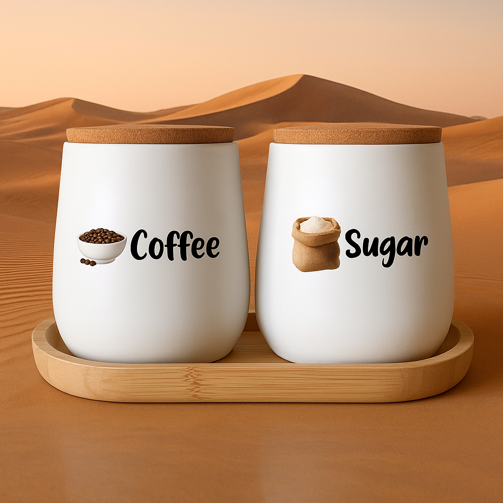 3D Waterproof Kitchen Spice Jar Label Stickers (Pack of 60 Stickers)